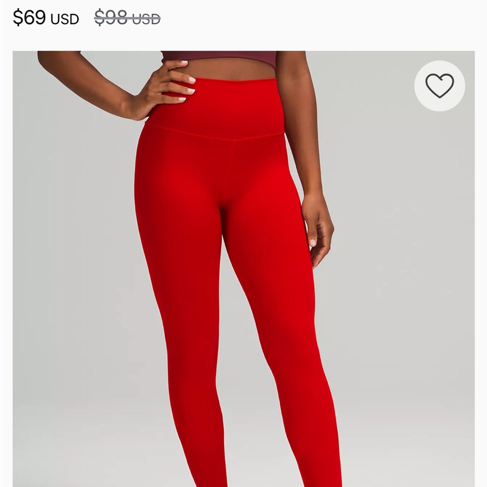 Red lulu align leggings